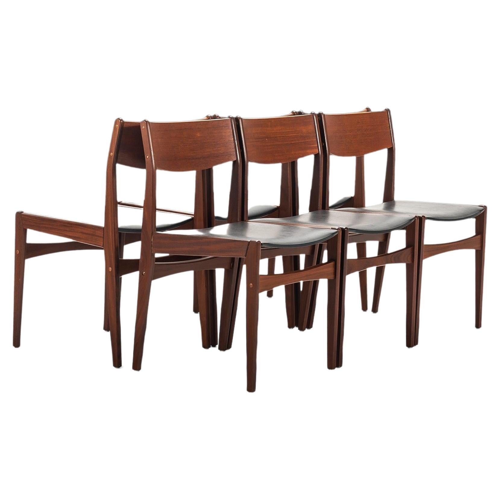 Set of Six '6' Teak Dining Chairs Poul Volther for Frem Røjle, Denmark, c. 1960s