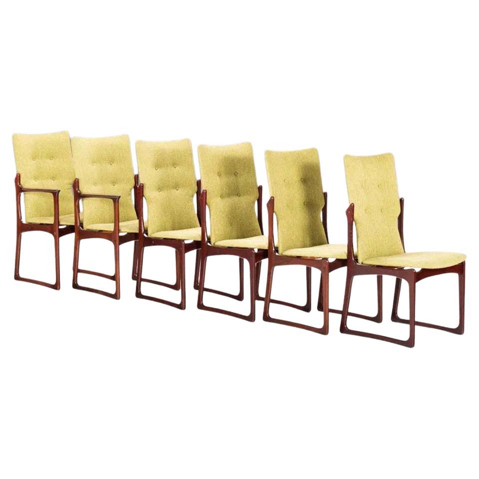 Set of 6Danish Modern Model VS 231 Dining Chairs by Vamdrup, Denmark, c. 1960's
