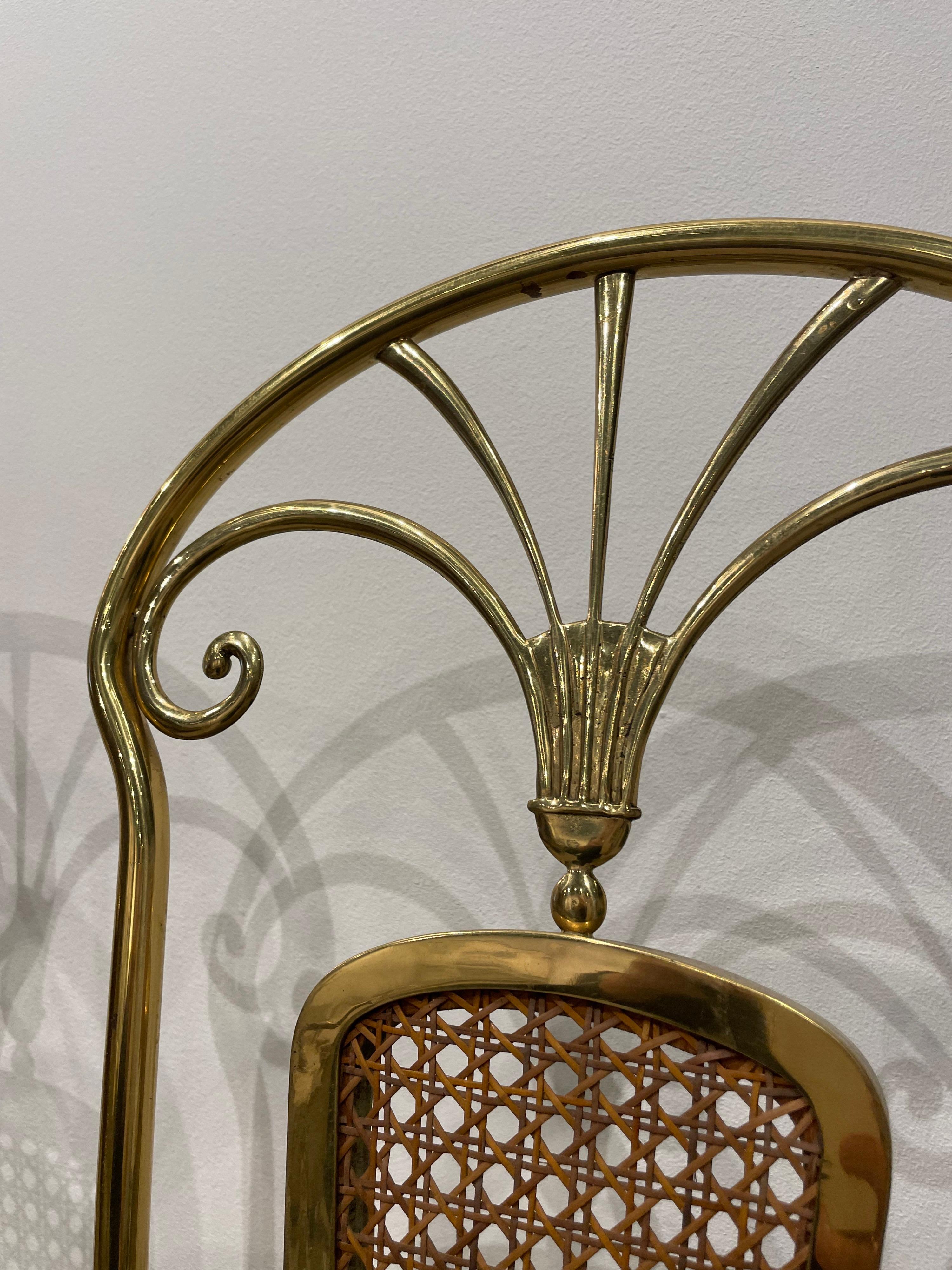Mid-20th Century Set of Six '6' Fine Vintage Italian Brass Dining Chairs