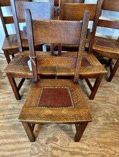 Set Of (6) Gustav Stickley “RABBIT EAR” Dining Chairs, Circa 1901 - W7180