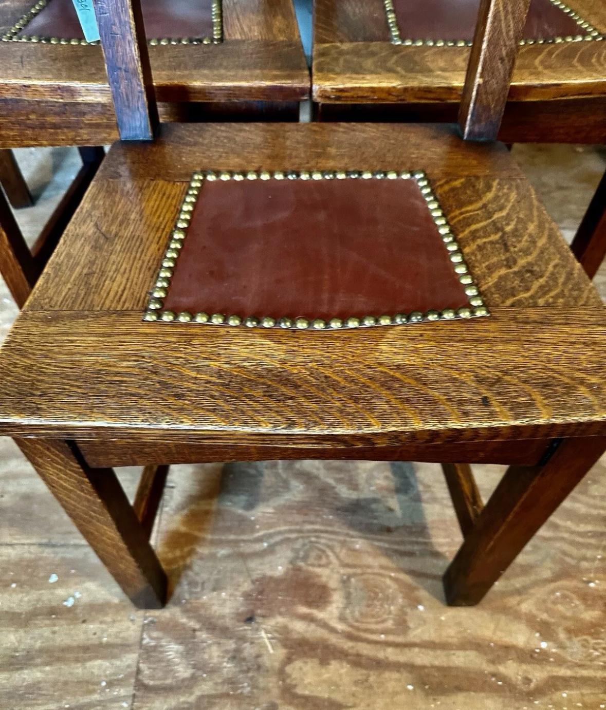 Juego De (6) Sillas De Comedor Gustav Stickley 