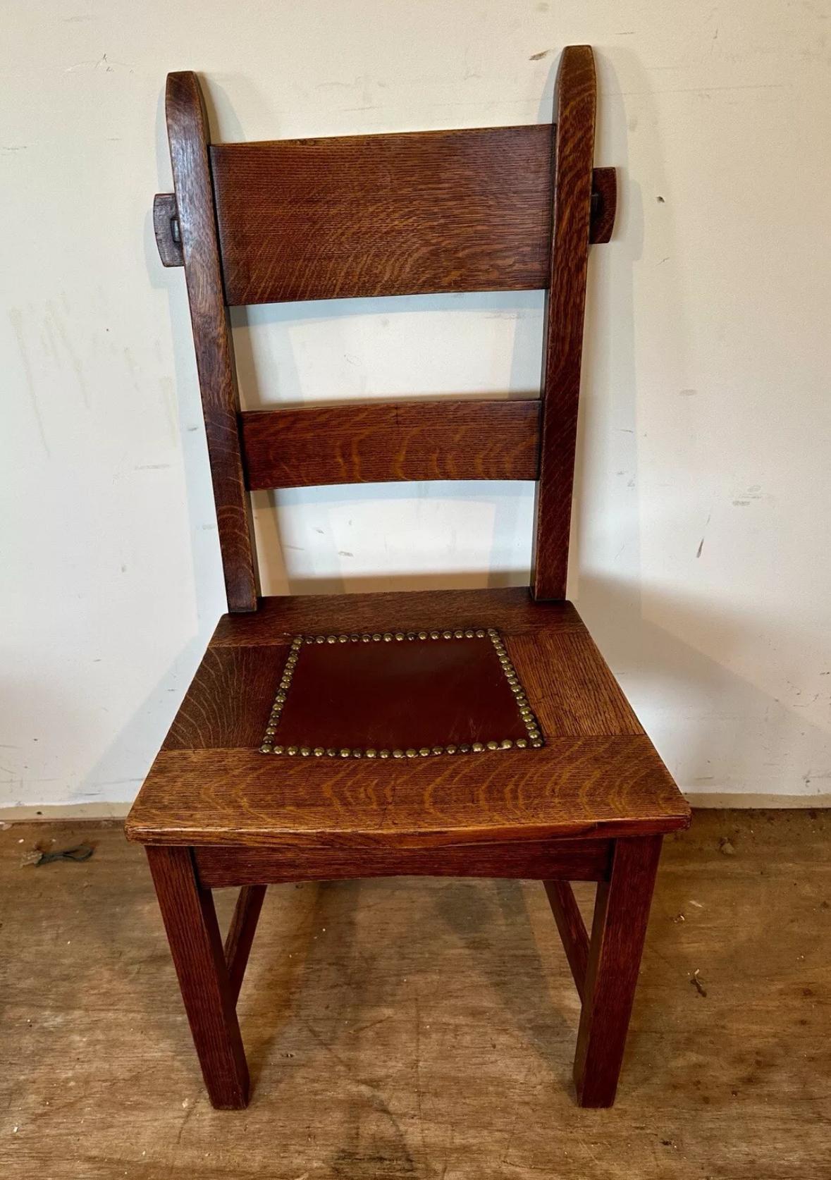 Juego De (6) Sillas De Comedor Gustav Stickley 