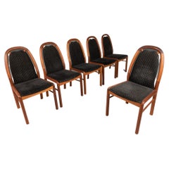 Set of Six (6) Mid Century Modern Dining Chairs in Solid Teak by Uldum Uldum 
