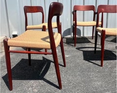 Set of Six (6) Model 75 Teak Dining Chairs by Niels Otto Møller