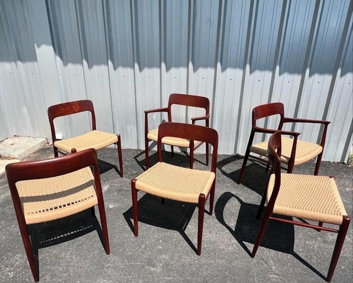 Set of Six (6) Model 75 Teak Dining Chairs by Niels Otto Møller 3