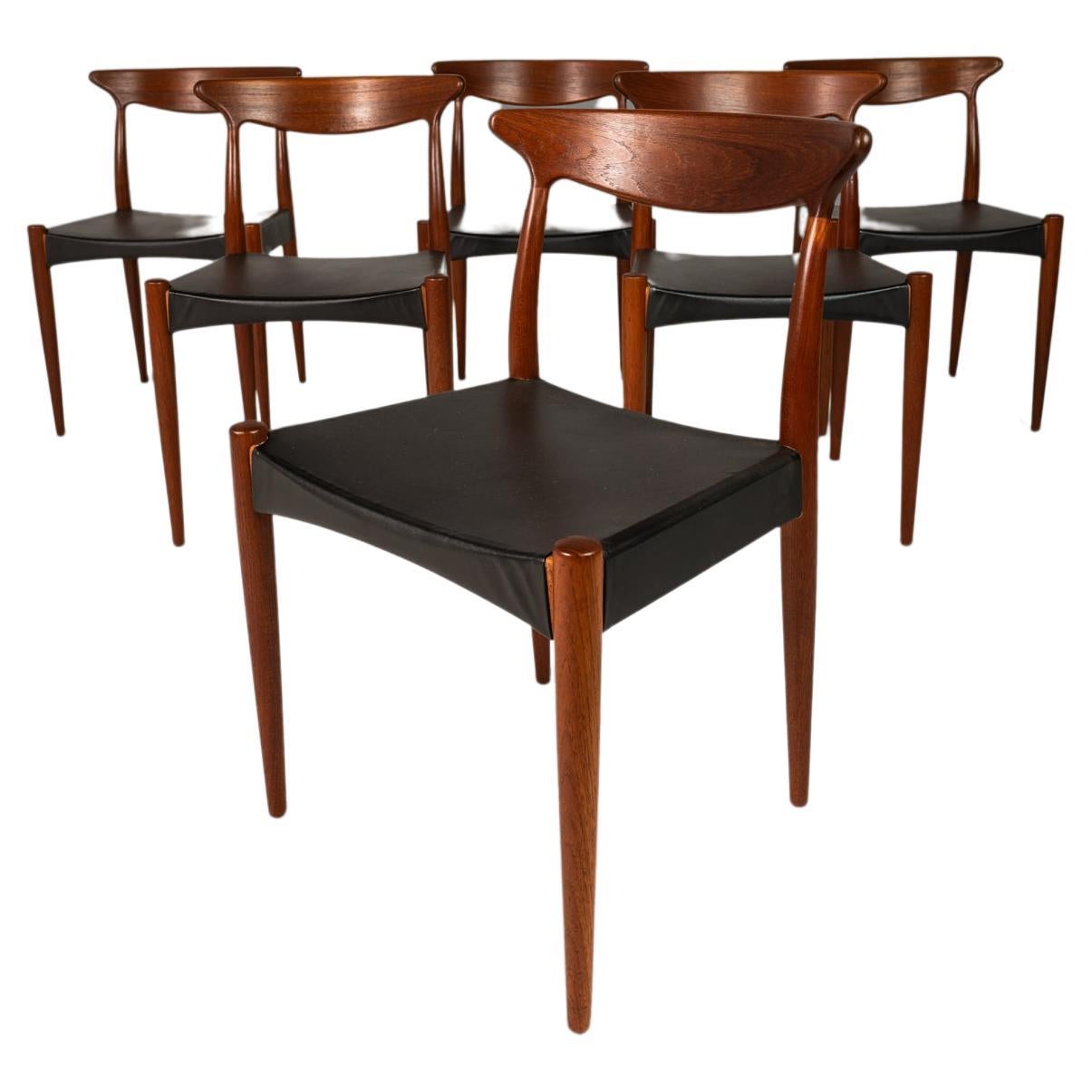 Set of Six (6) Model Mk 310 Dining Chairs by Arne Hovmand-Olsen, Denmark, 1960s For Sale