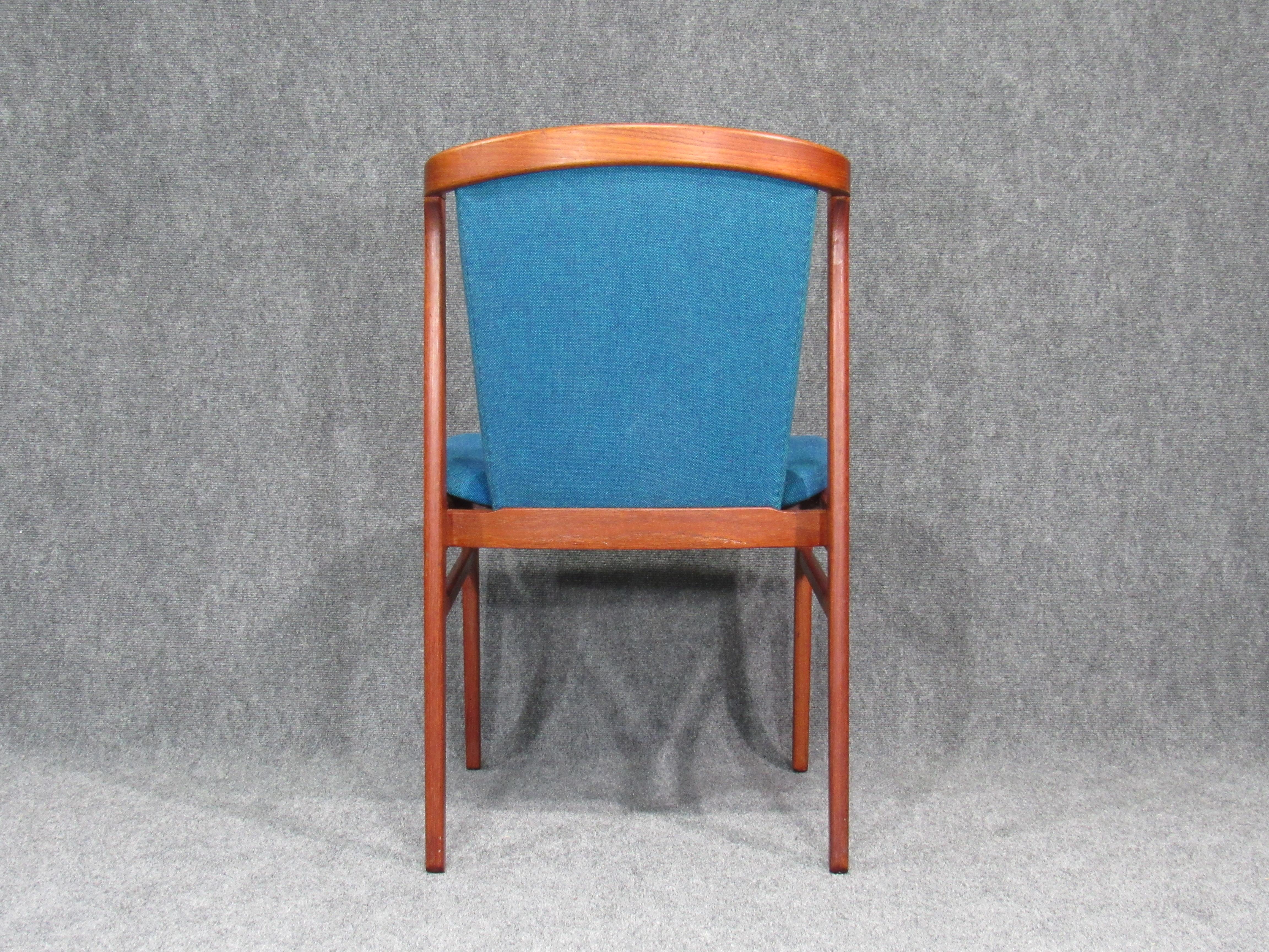 Mid-Century Modern Set of Six '6' Rare Midcentury, Danish Modern Teak Dining Chairs by Erik Buck