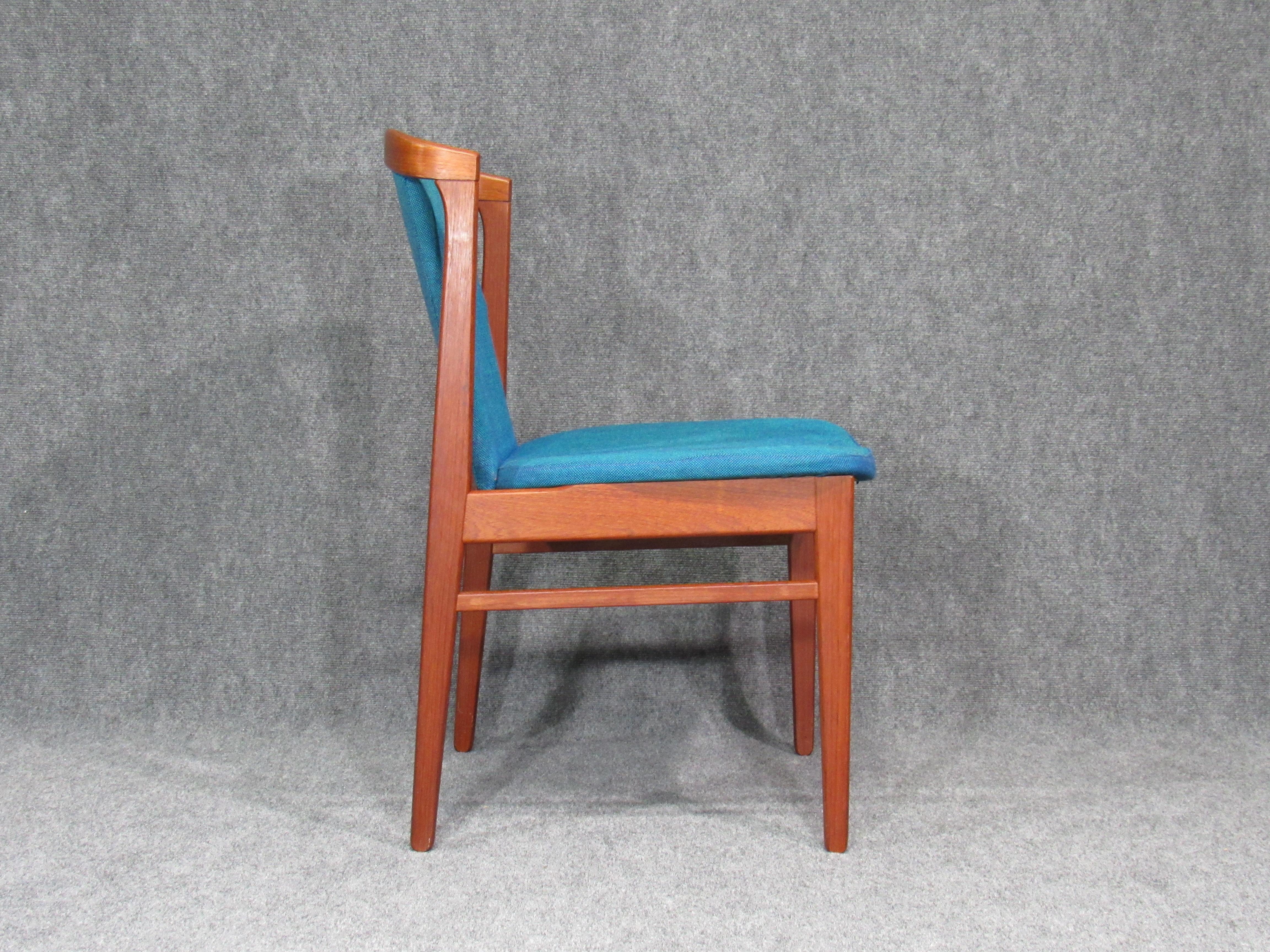Mid-20th Century Set of Six '6' Rare Midcentury, Danish Modern Teak Dining Chairs by Erik Buck