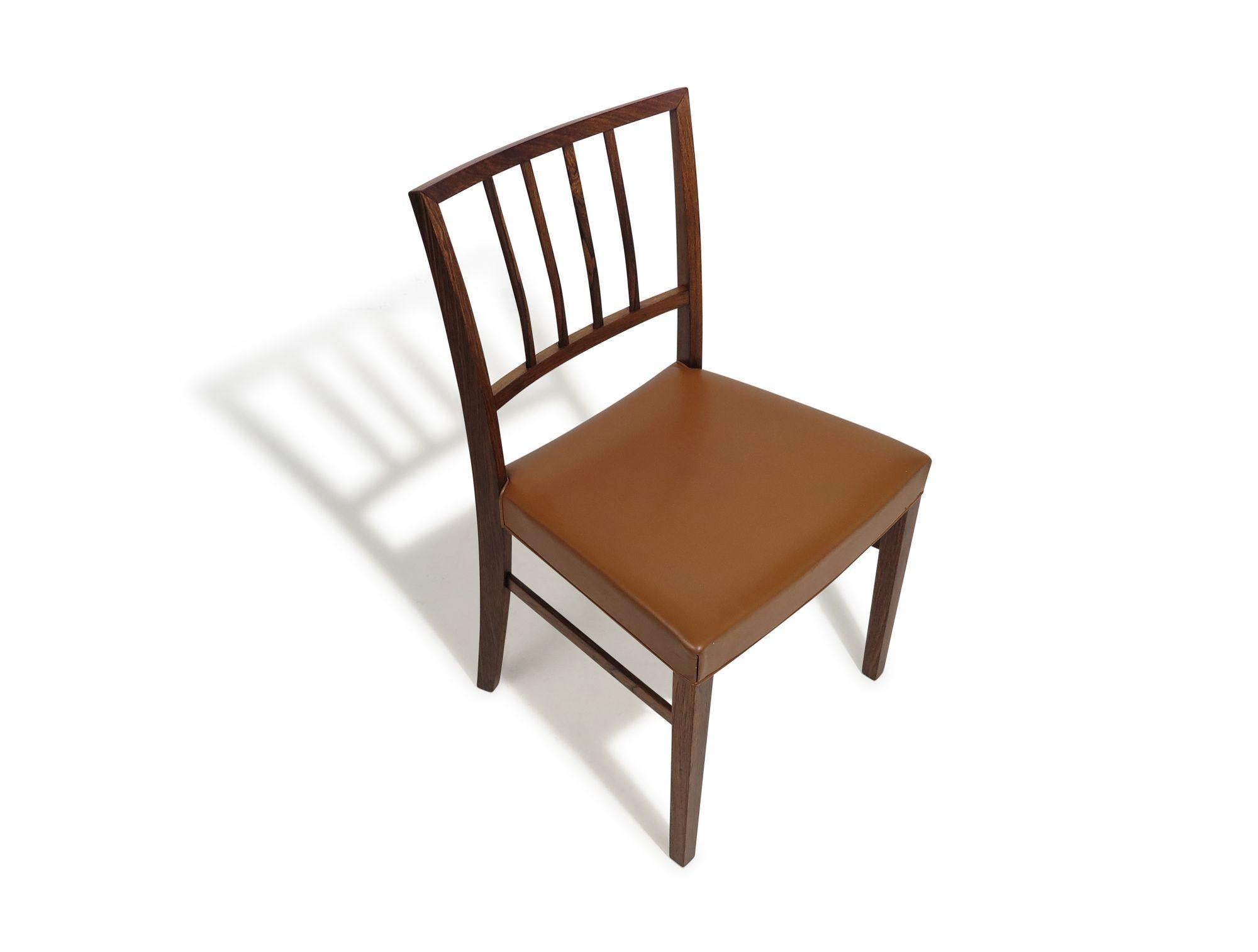 Set of Six (6) Rosewood Dining Chairs in the Manner of Jacob Kjær, c.1948 For Sale 4