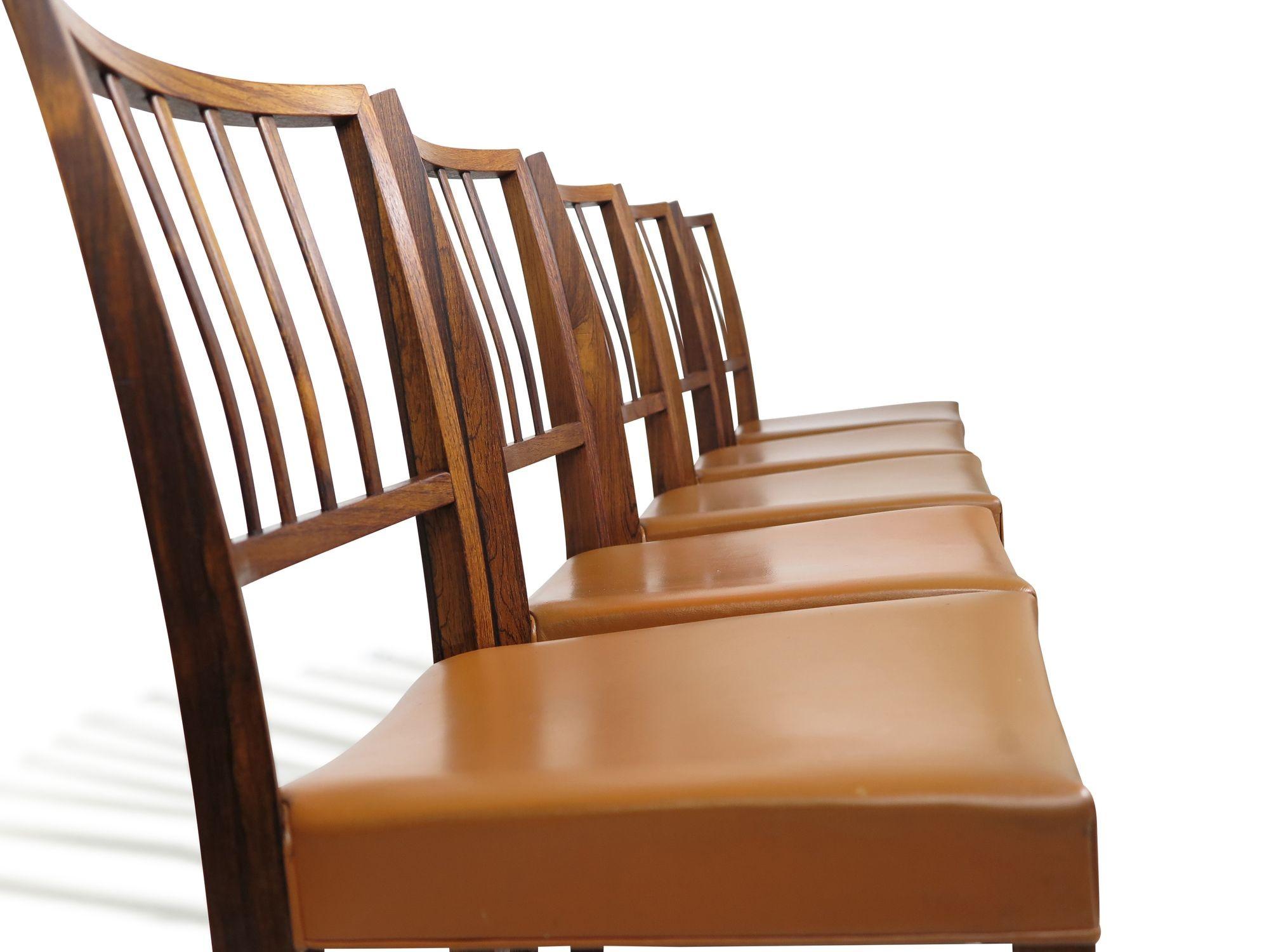 Danish Set of Six (6) Rosewood Dining Chairs in the Manner of Jacob Kjær, c.1948 For Sale