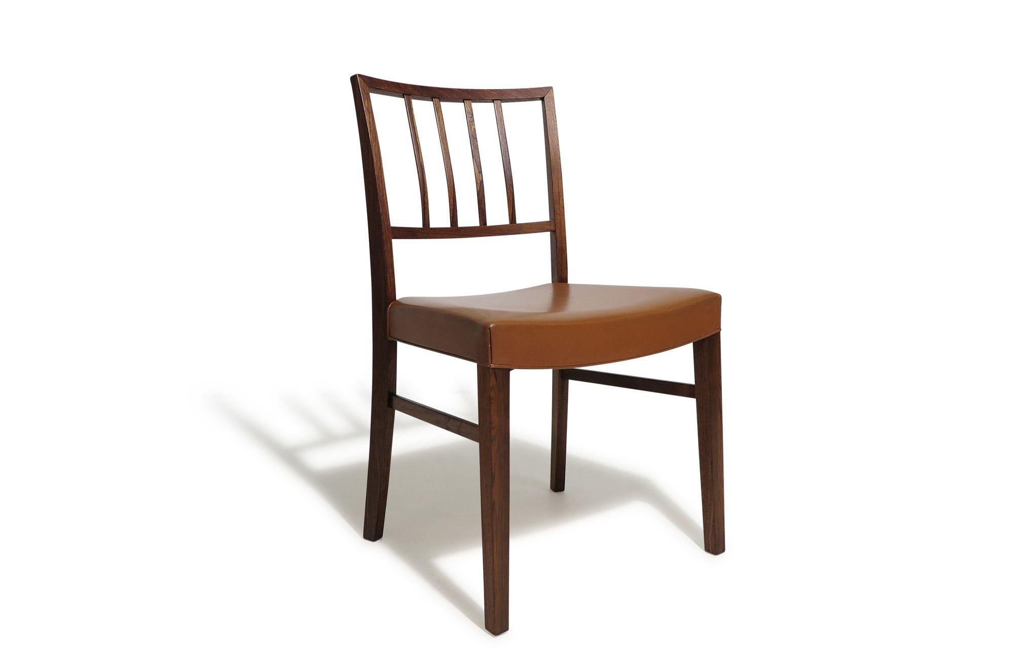 Set of Six (6) Rosewood Dining Chairs in the Manner of Jacob Kjær, c.1948 In Good Condition For Sale In Oakland, CA