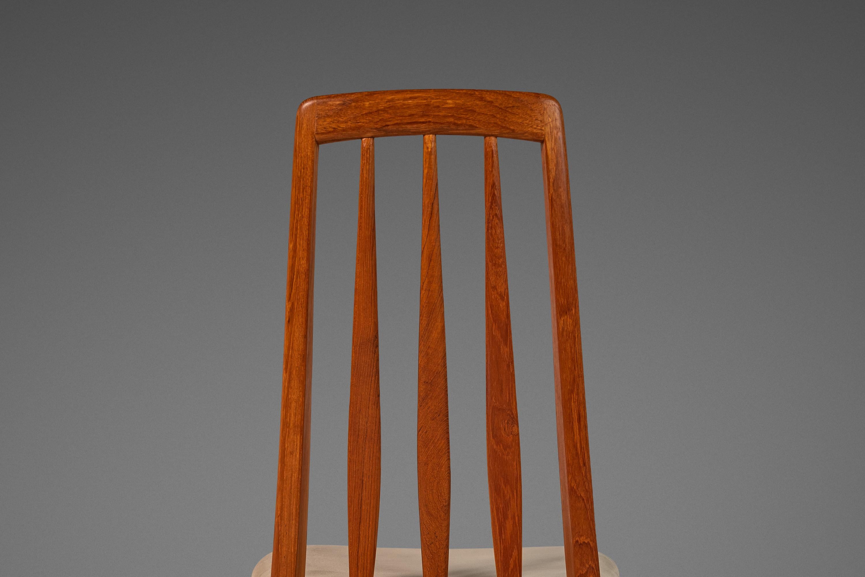 Set of Six (6) Teak Eva Dining Chairs by Niels Koefoed for Koefoeds Hornslet 60s For Sale 3