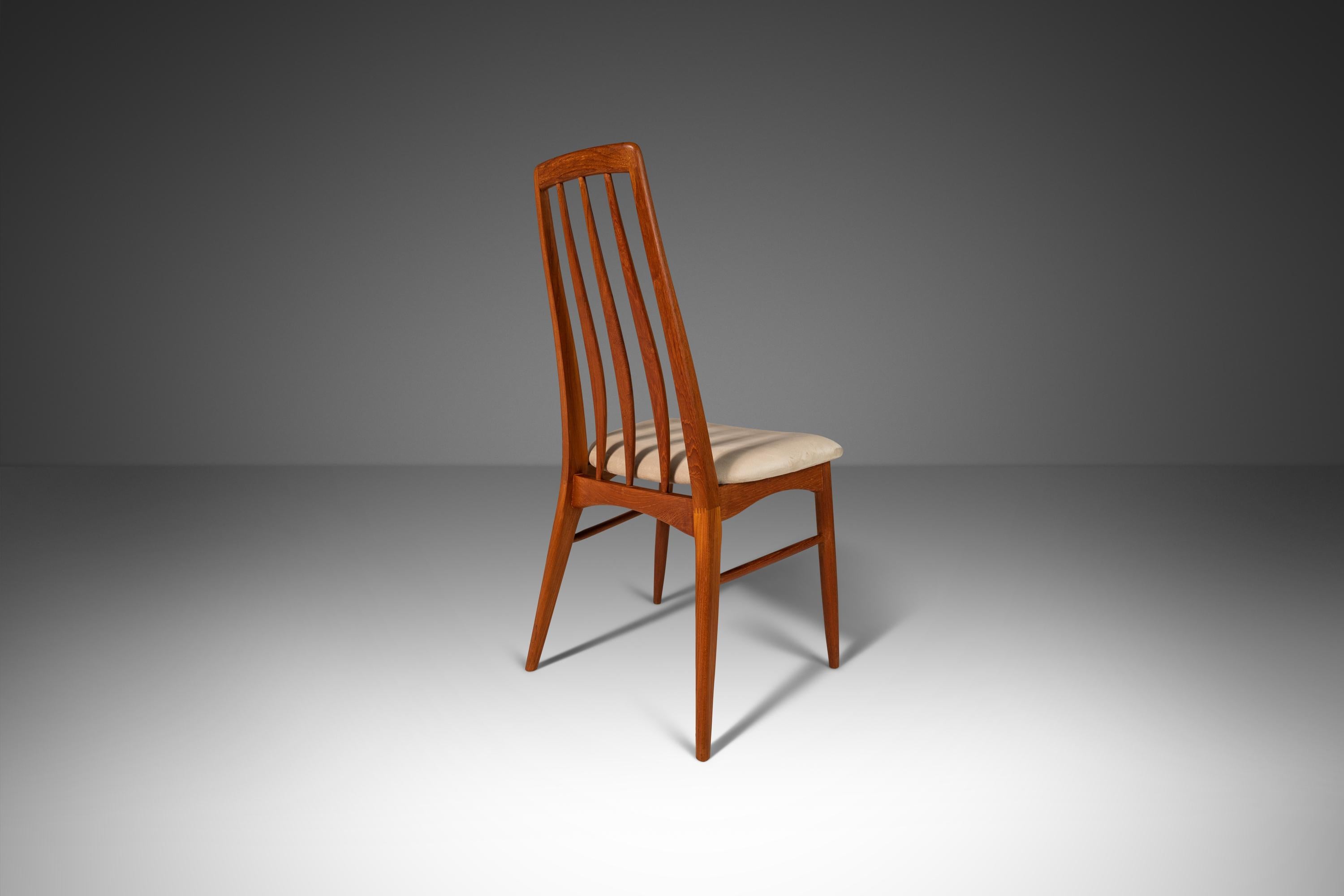 Set of Six (6) Teak Eva Dining Chairs by Niels Koefoed for Koefoeds Hornslet 60s 5