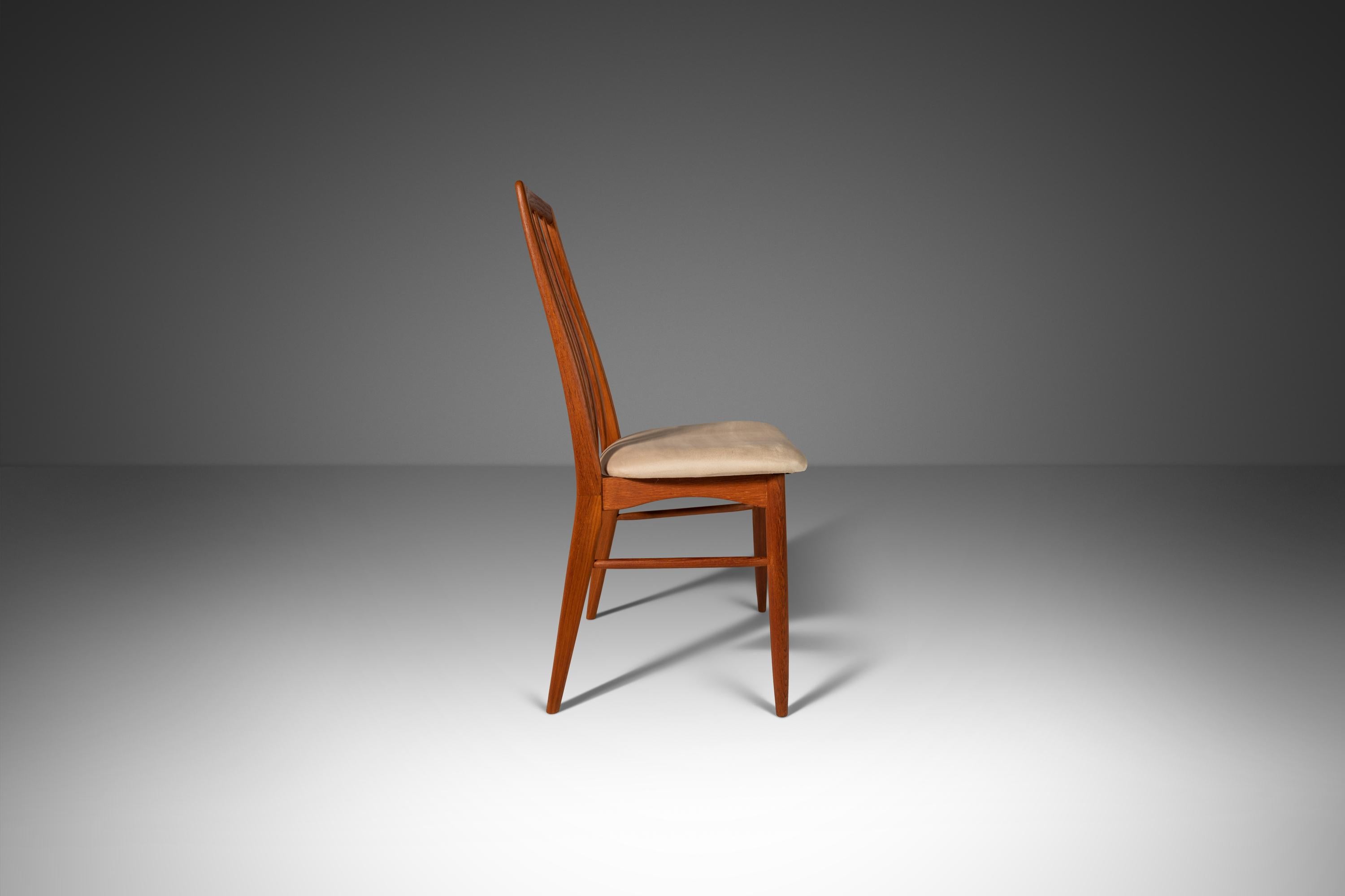 Set of Six (6) Teak Eva Dining Chairs by Niels Koefoed for Koefoeds Hornslet 60s For Sale 6
