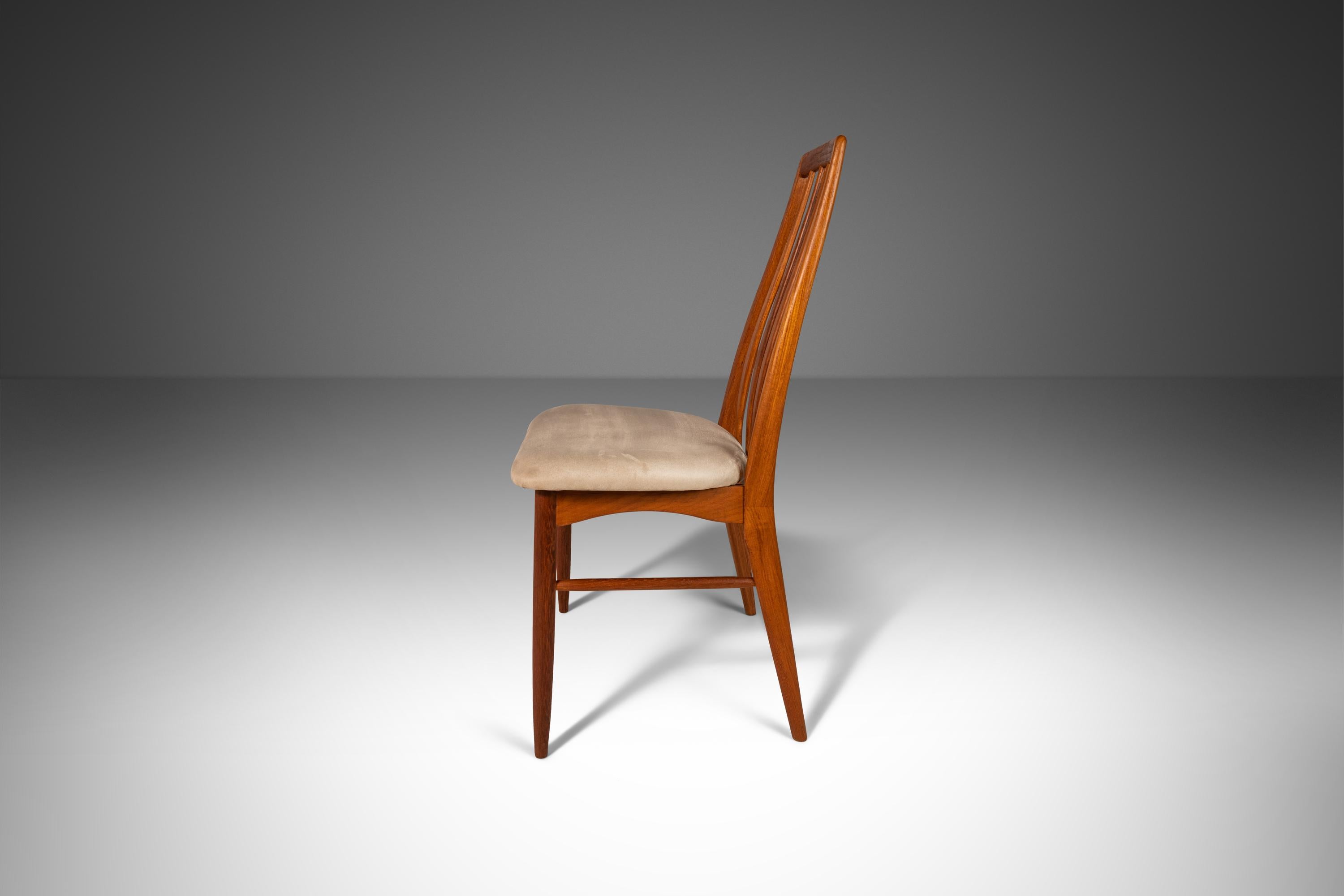 Mid-20th Century Set of Six (6) Teak Eva Dining Chairs by Niels Koefoed for Koefoeds Hornslet 60s For Sale