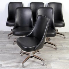 Set Of Six 60s Era Chromcraft Chairs On Castors