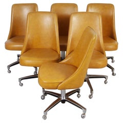 Set of Six 60s Era Chromcraft Chairs on Castors