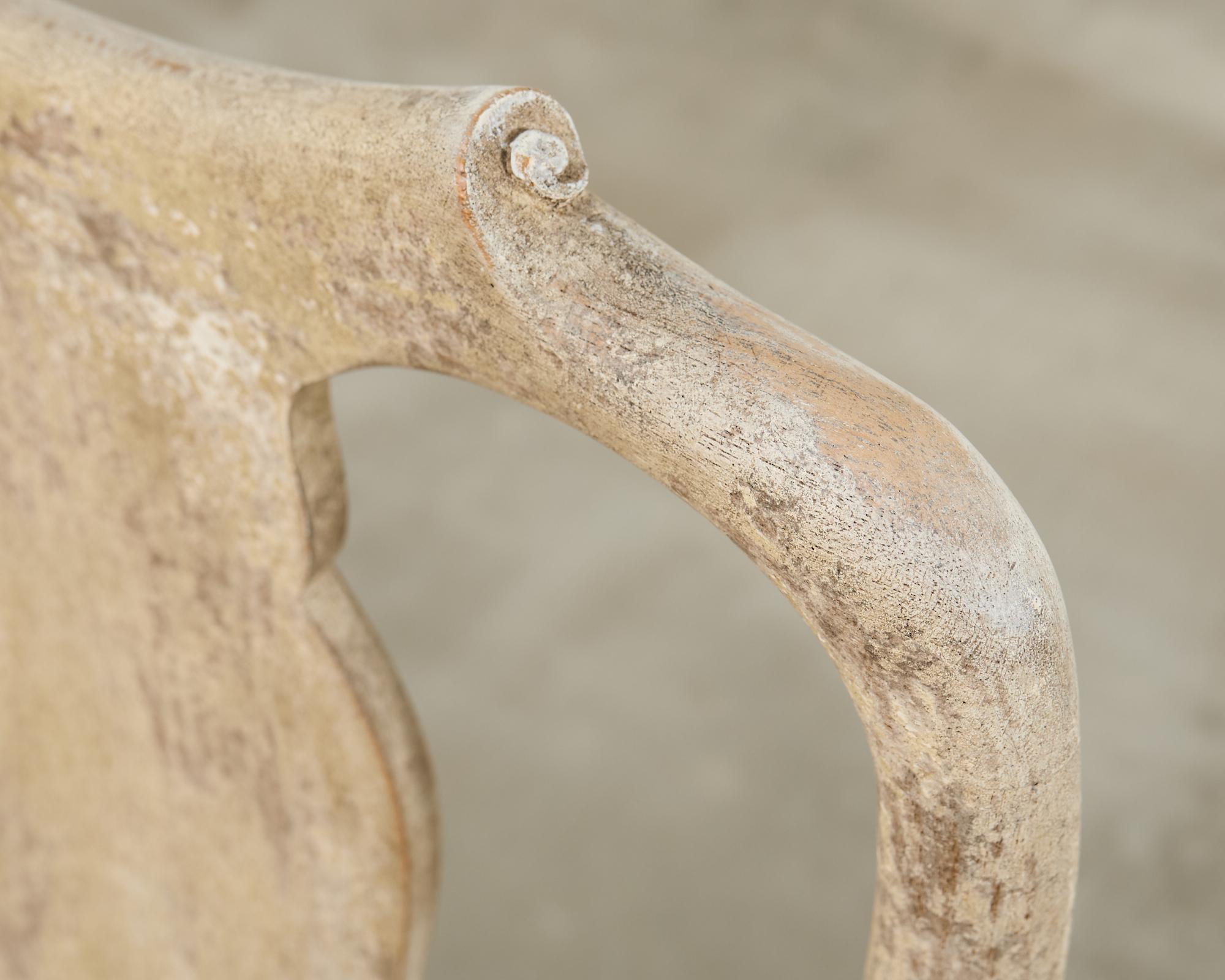Set of Six A. Rudin Distressed Queen Anne Style Dining Chairs en venta 8