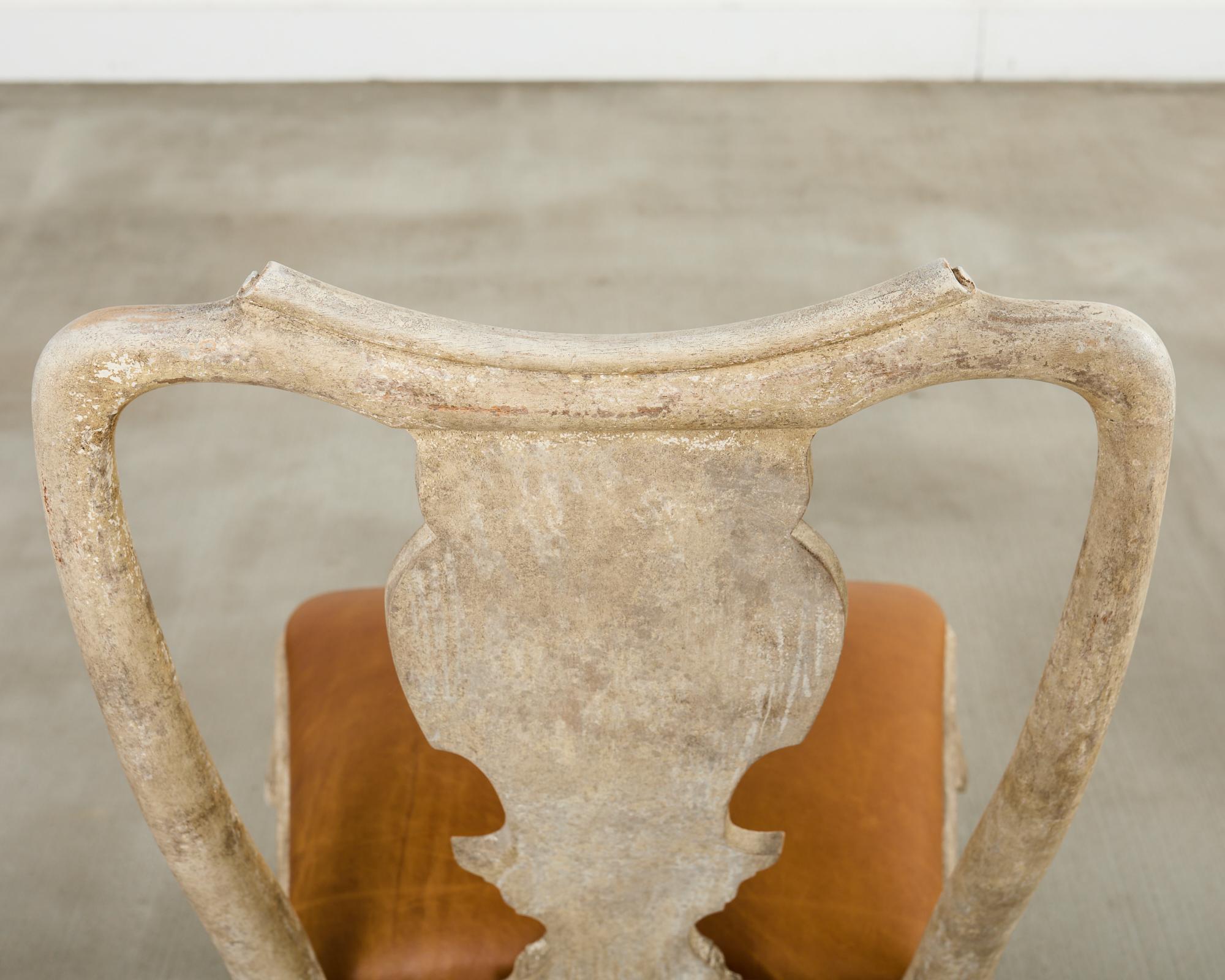 Set of Six A. Rudin Distressed Queen Anne Style Dining Chairs en venta 11