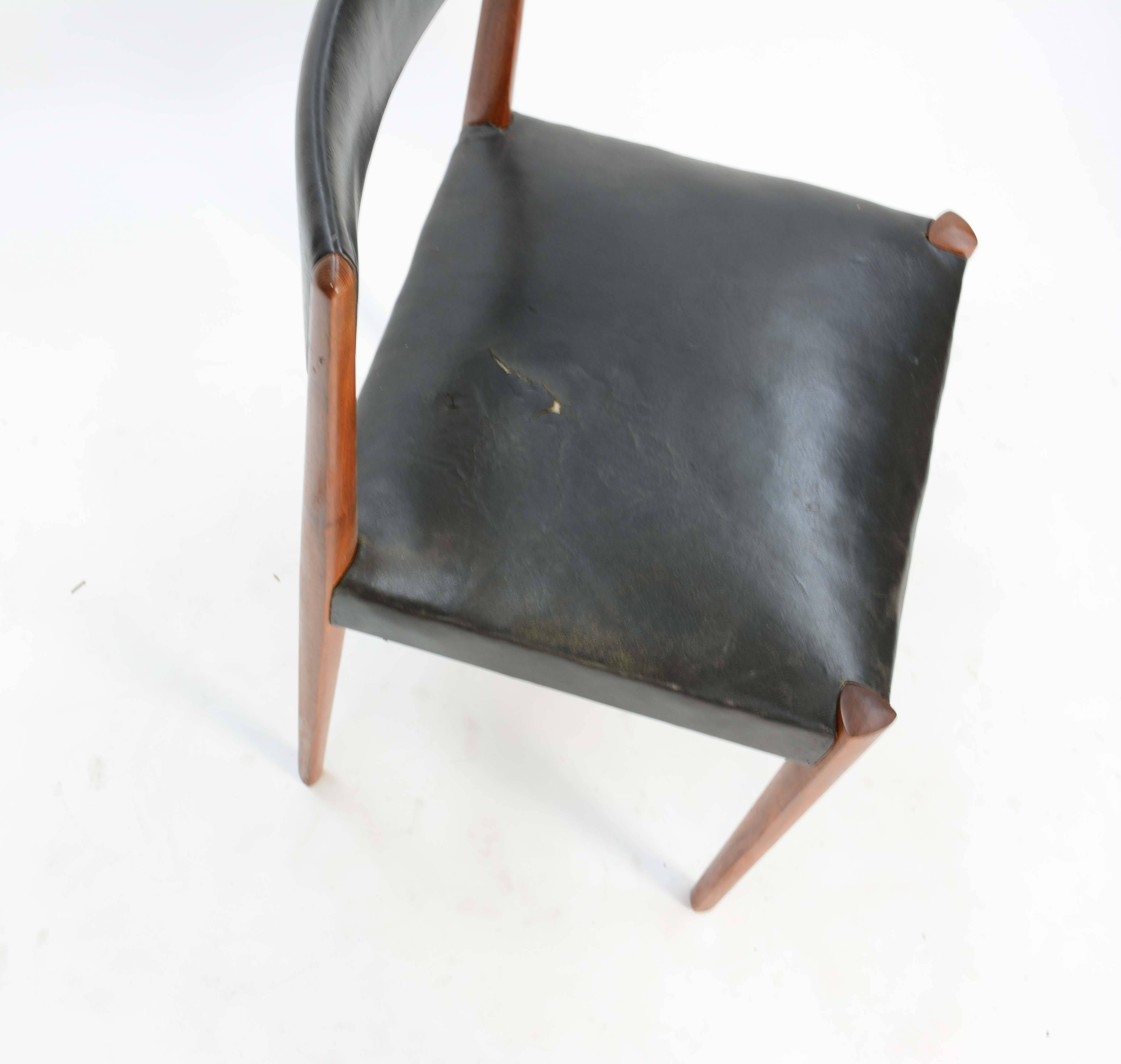 Teak Set of Six Aage Schmidt Christensen for Fritz Hansen Dining Chairs For Sale