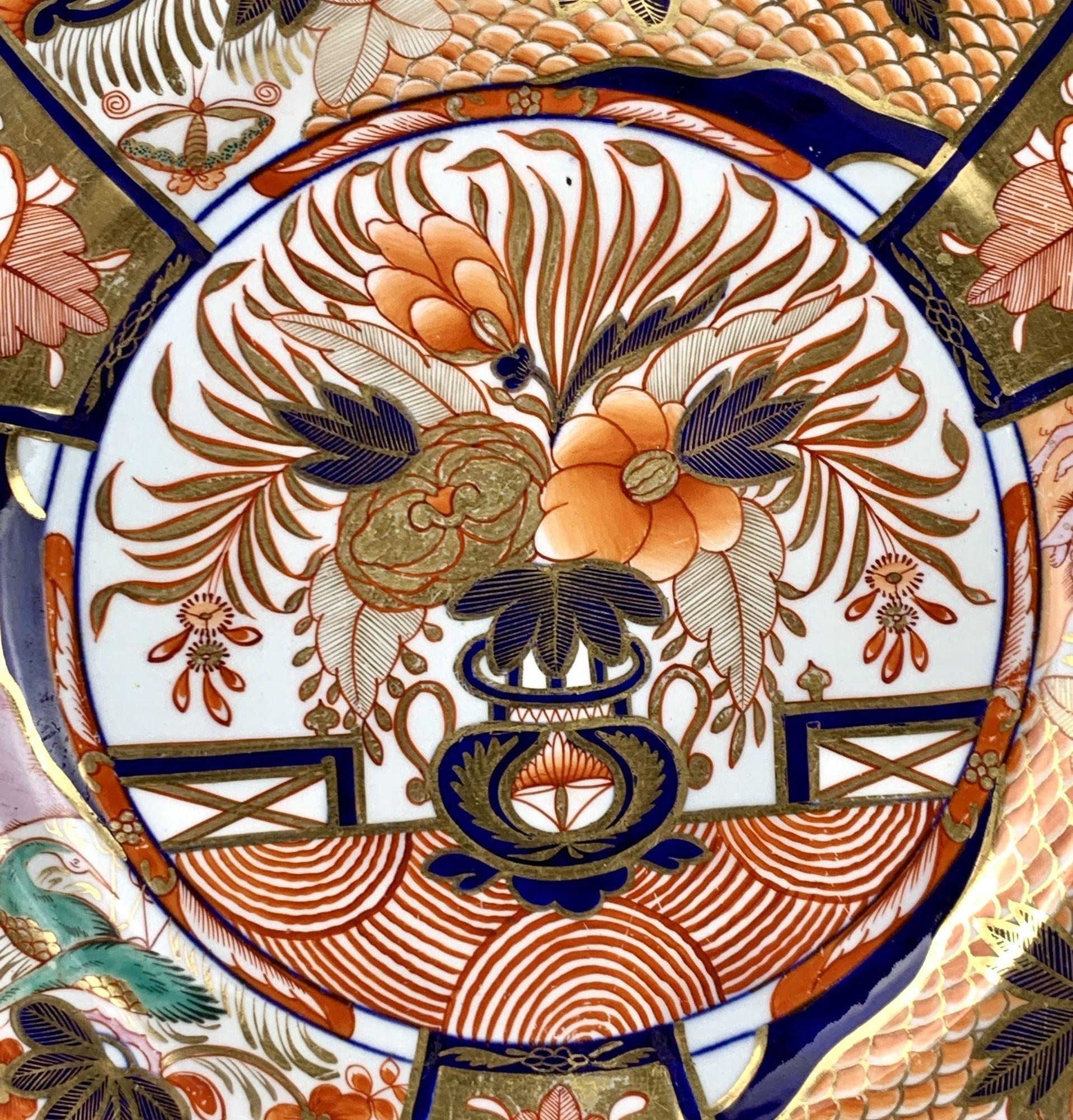 19th Century Set of Six Admiral Nelson Pattern Plates English Imari by Coalport Circa 1815