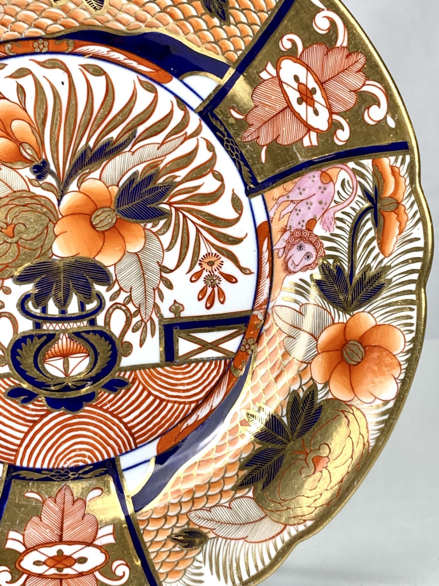 Set of Six Admiral Nelson Pattern Plates English Imari by Coalport Circa 1815 3