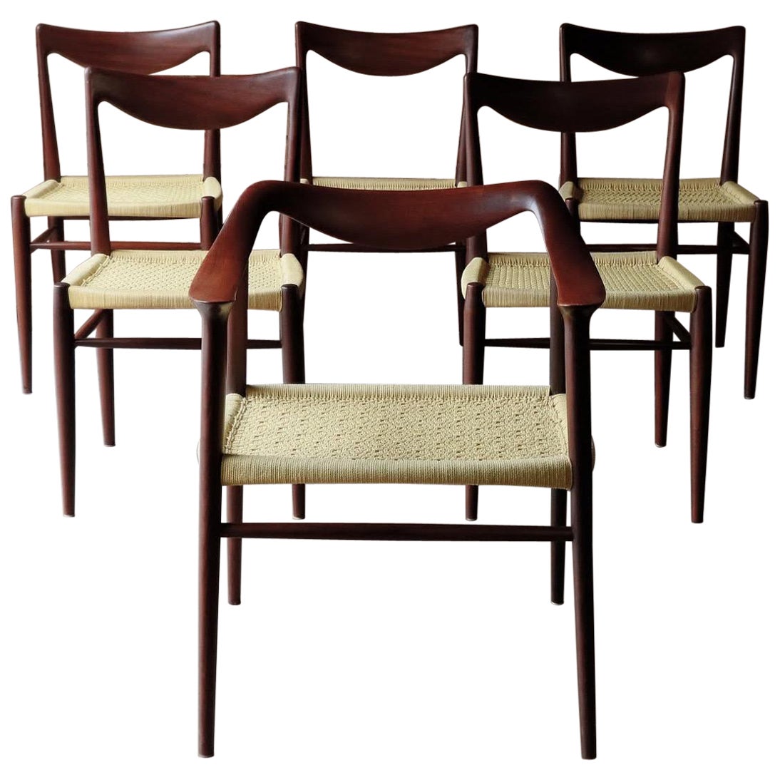 Set of Six Adolf Relling and Rolf Rastad Dining Chairs