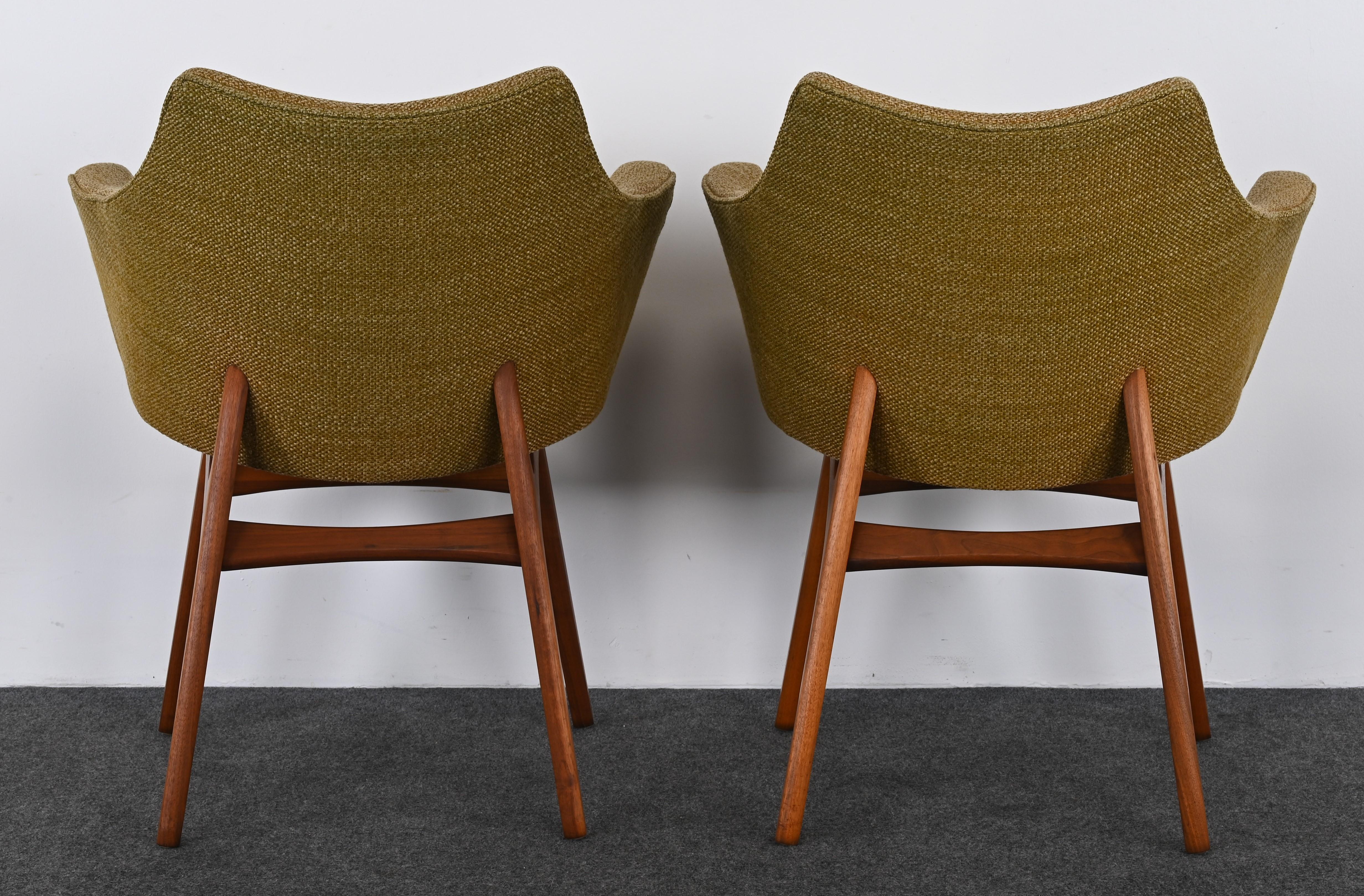 Set of Six Adrian Pearsall Dining Chairs Model 2418-C and 2416-C, 1960s 6
