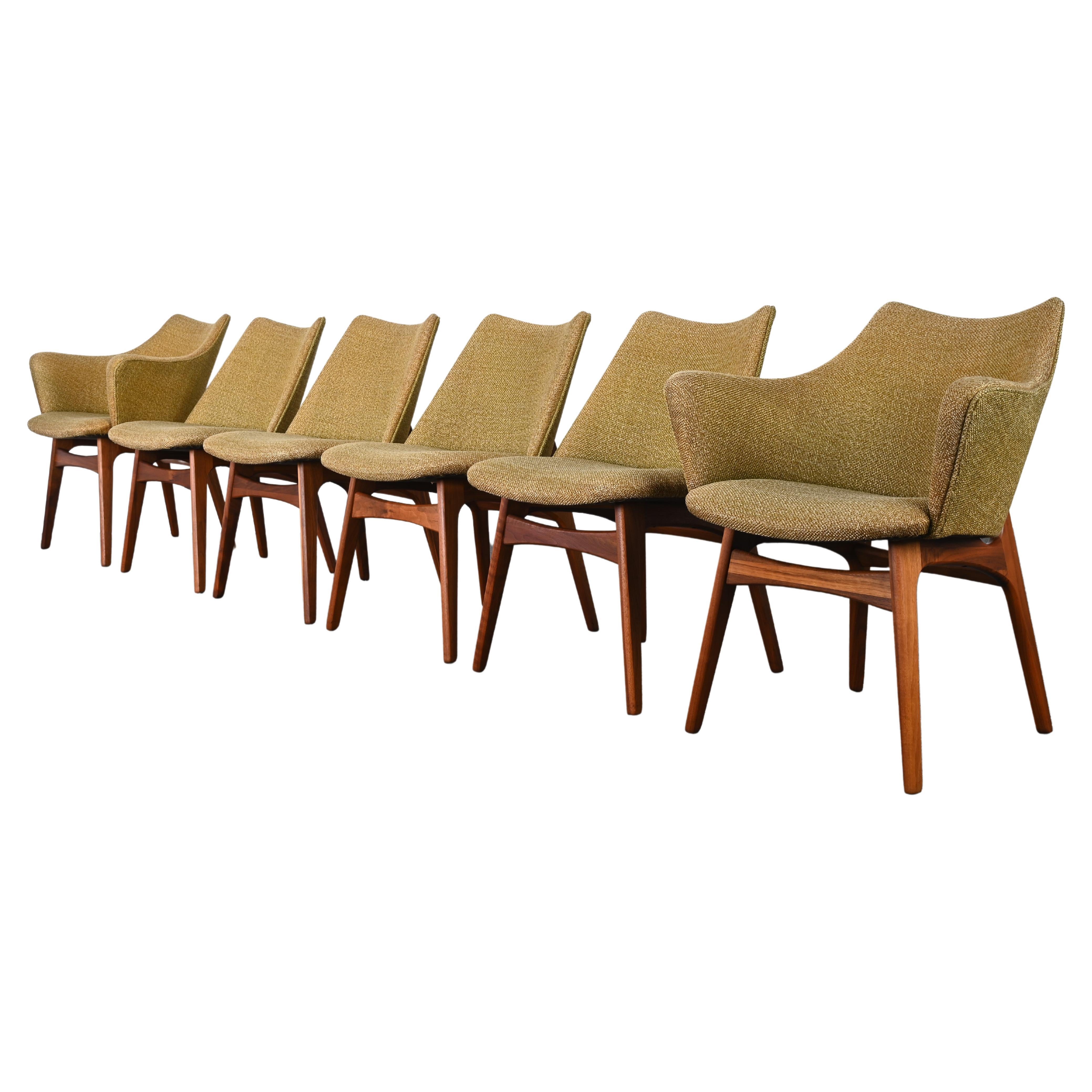 Set of Six Adrian Pearsall Dining Chairs Model 2418-C and 2416-C, 1960s