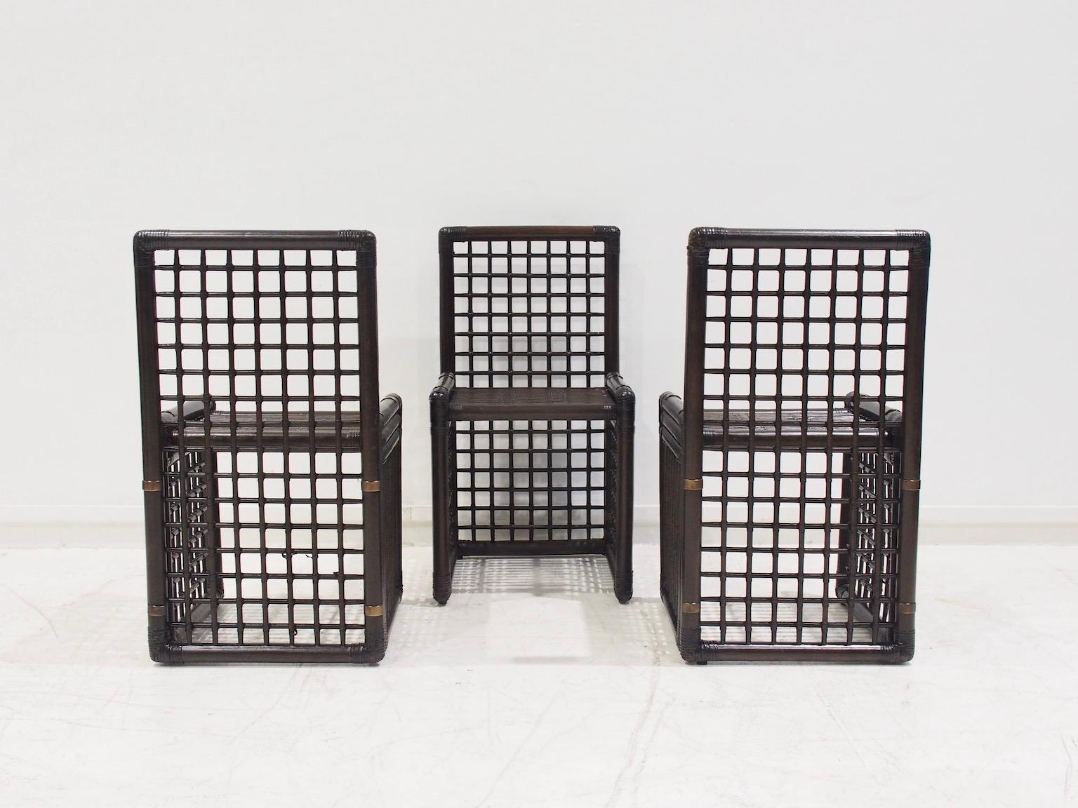 Set di sei sedie in bambù e rattan Afra & Tobia Scarpa in vendita 8