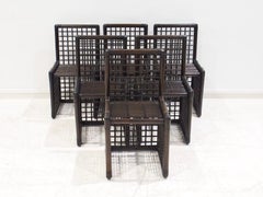 Set of Six Afra and Tobia Scarpa Bamboo and Rattan Chairs