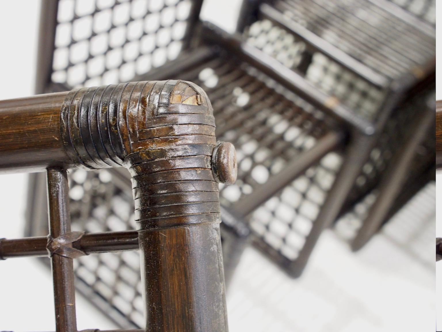 Set di sei sedie in bambù e rattan Afra & Tobia Scarpa in vendita 2