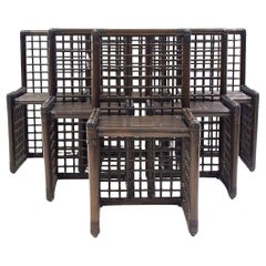 Set of Six Afra and Tobia Scarpa Bamboo and Rattan Chairs