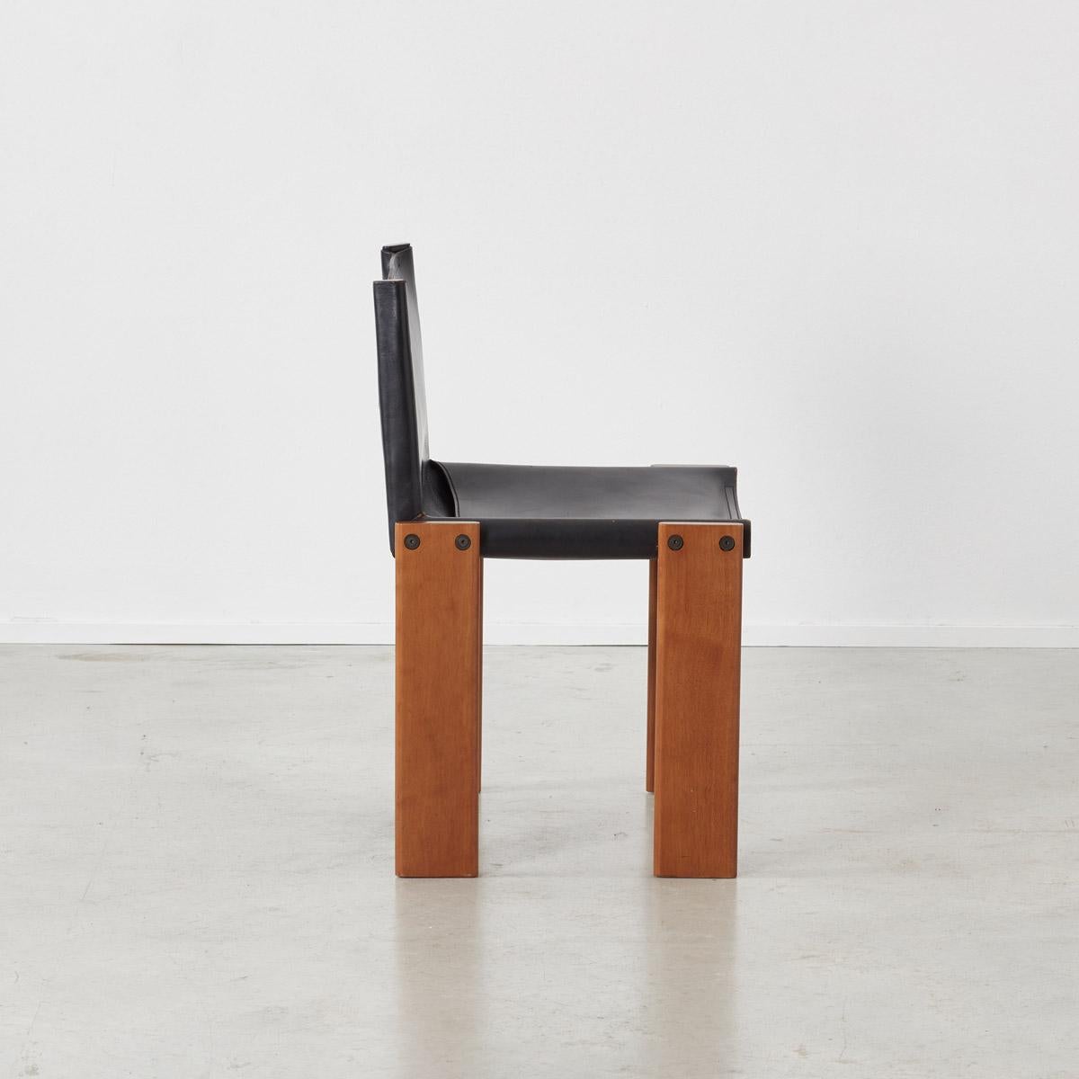 Set of Six Afra & Tobia Scarpa Monk Black Chairs for Molteni, Italy 1974 In Good Condition For Sale In London, GB