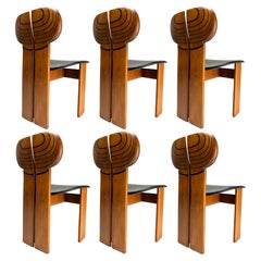 Ensemble de six chaises Africa par Afra et Tobia Scarpa, Maxalto Italie 1975