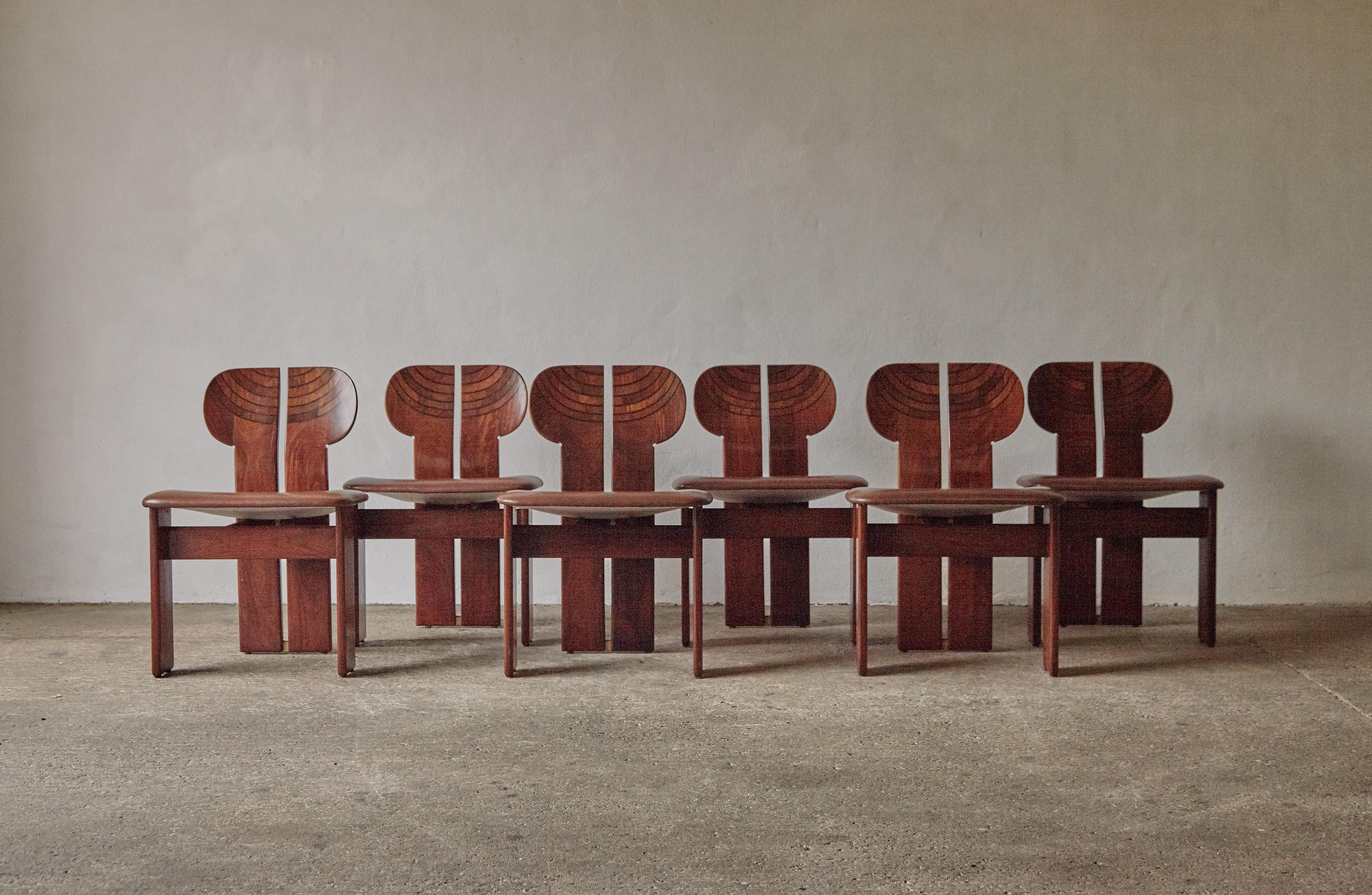 Set of Six Africa Chairs by Afra & Tobia Scarpa, Maxalto, Italy, 1970s For Sale 2