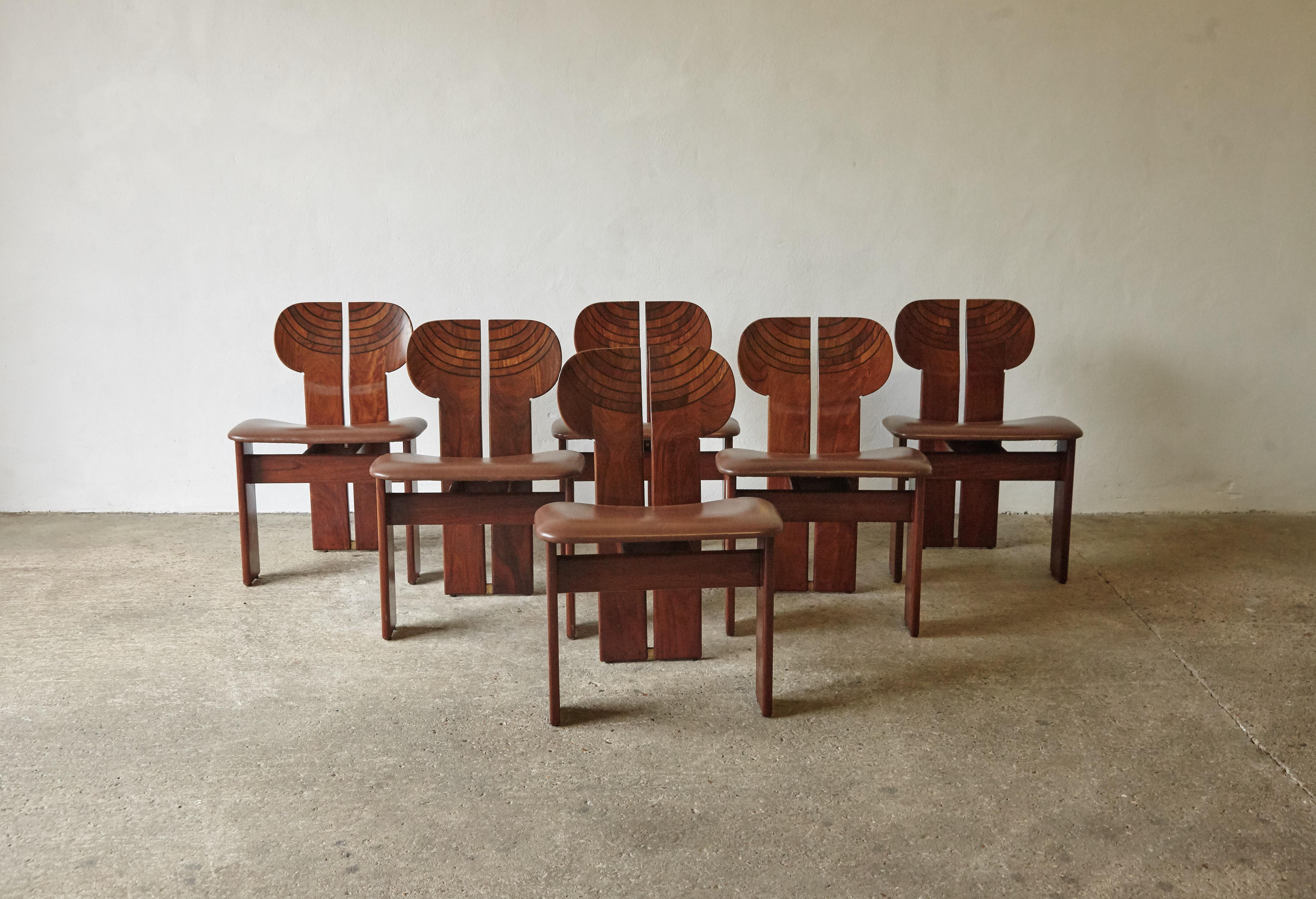 Set of Six Africa Chairs by Afra & Tobia Scarpa, Maxalto, Italy, 1970s For Sale 3