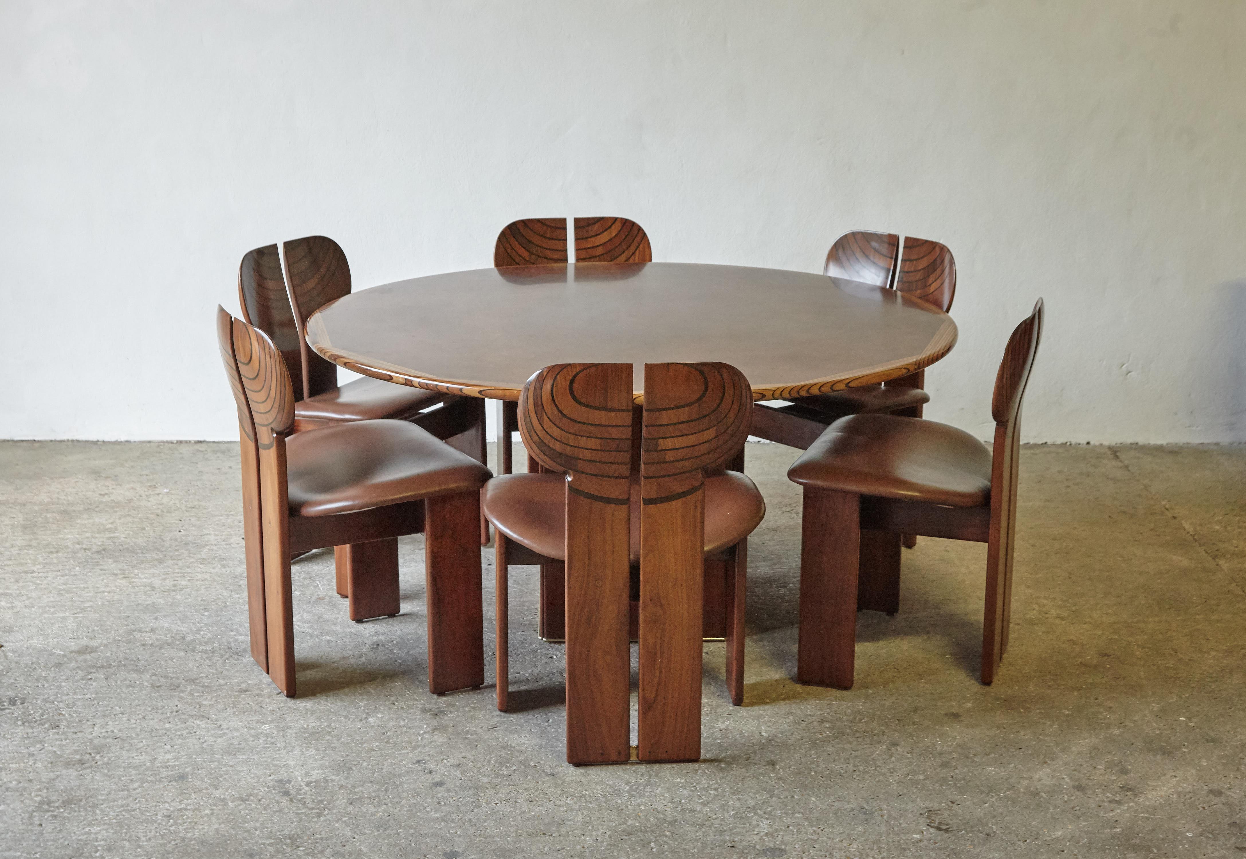 Set of Six Africa Chairs by Afra & Tobia Scarpa, Maxalto, Italy, 1970s For Sale 4