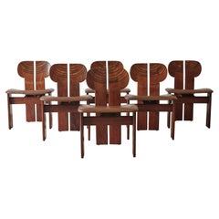 Set of Six Africa Chairs by Afra & Tobia Scarpa, Maxalto, Italy, 1970s