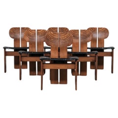 Retro Set of Six 'Africa' Mid-Century Italian Dining Chairs by Scarpa