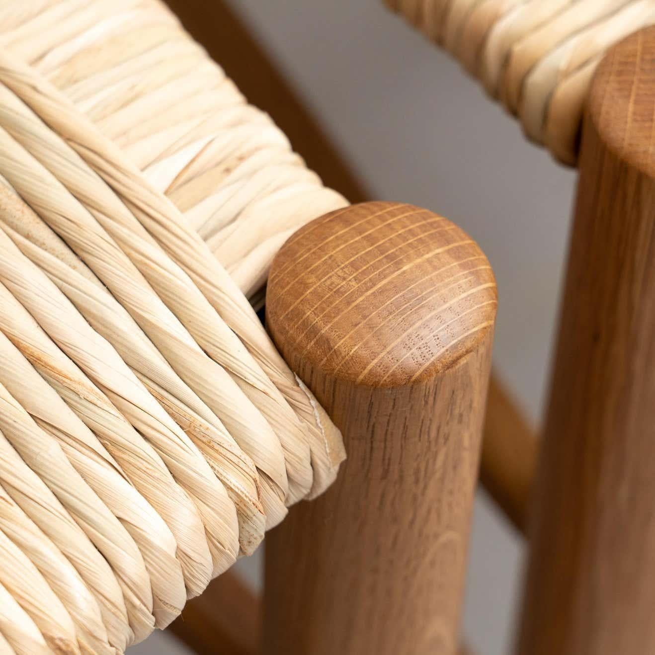 Ensemble de six chaises N.19 d'après Charlotte Perriand, en rotin de bois, mi-siècle moderne en vente 4