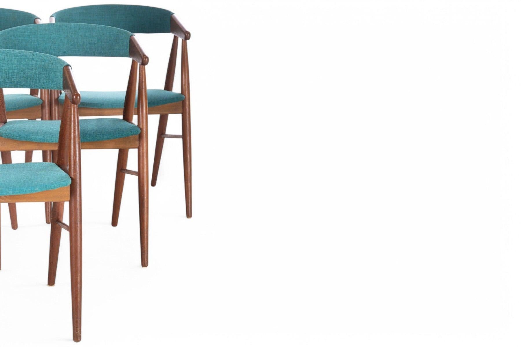 Ensemble de six chaises de salle à manger Aksel Bender Madsen en teck Bon état - En vente à Berkeley, CA