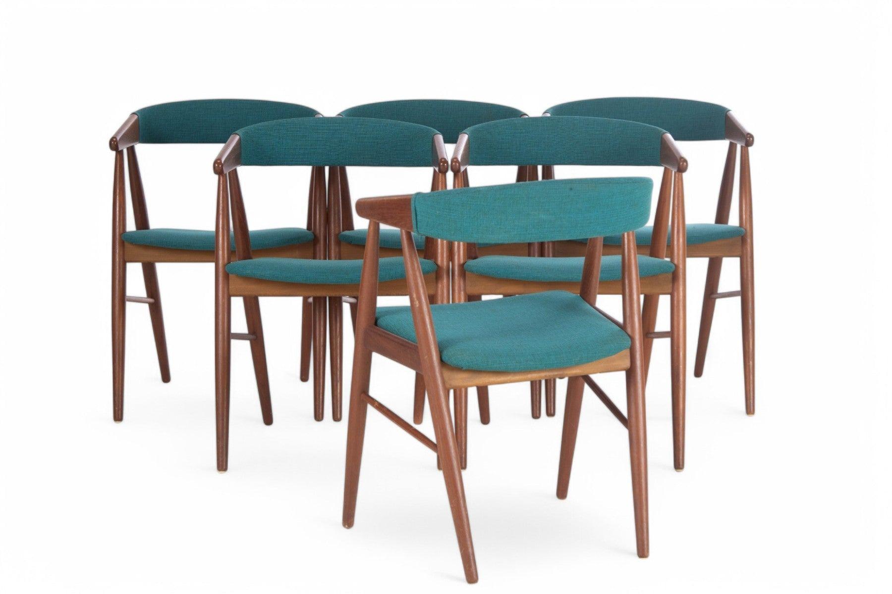 20ième siècle Ensemble de six chaises de salle à manger Aksel Bender Madsen en teck en vente