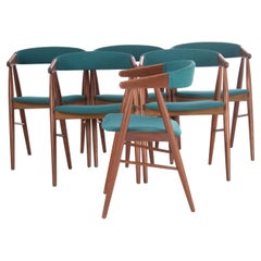 Ensemble de six chaises de salle à manger Aksel Bender Madsen en teck