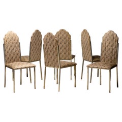 Retro Set of Six Alain Delon Dining Room Chairs