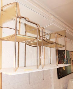 Set of six Alias Spaghetti Chromed Steel Chairs, made in Italy