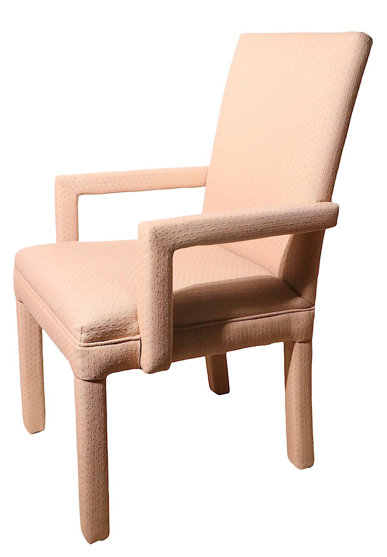 Ensemble de six chaises de salle à manger de style Parsons entièrement tapissées, d'après Baughman  en vente 5