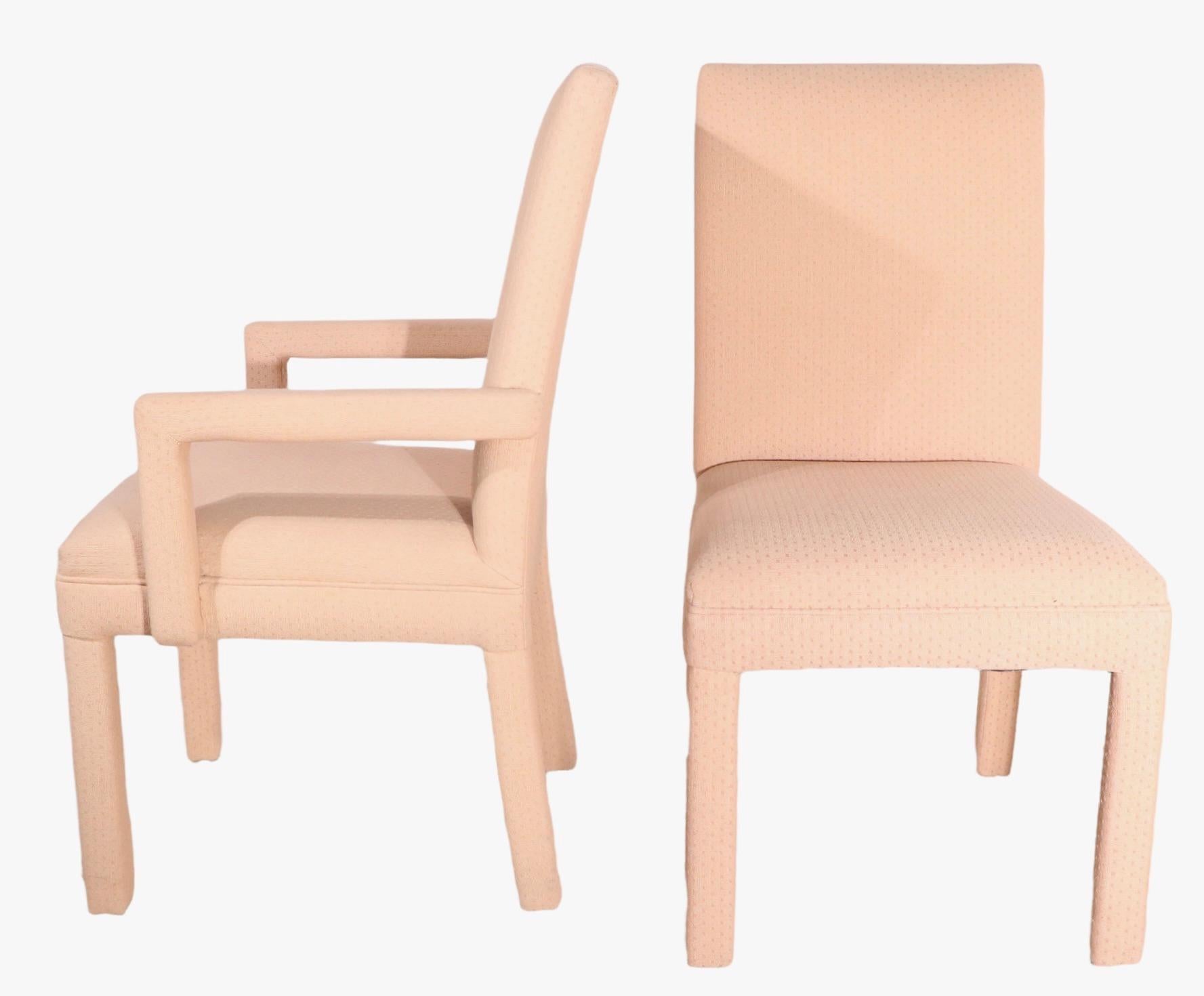 Ensemble de six chaises de salle à manger de style Parsons entièrement tapissées, d'après Baughman  en vente 9
