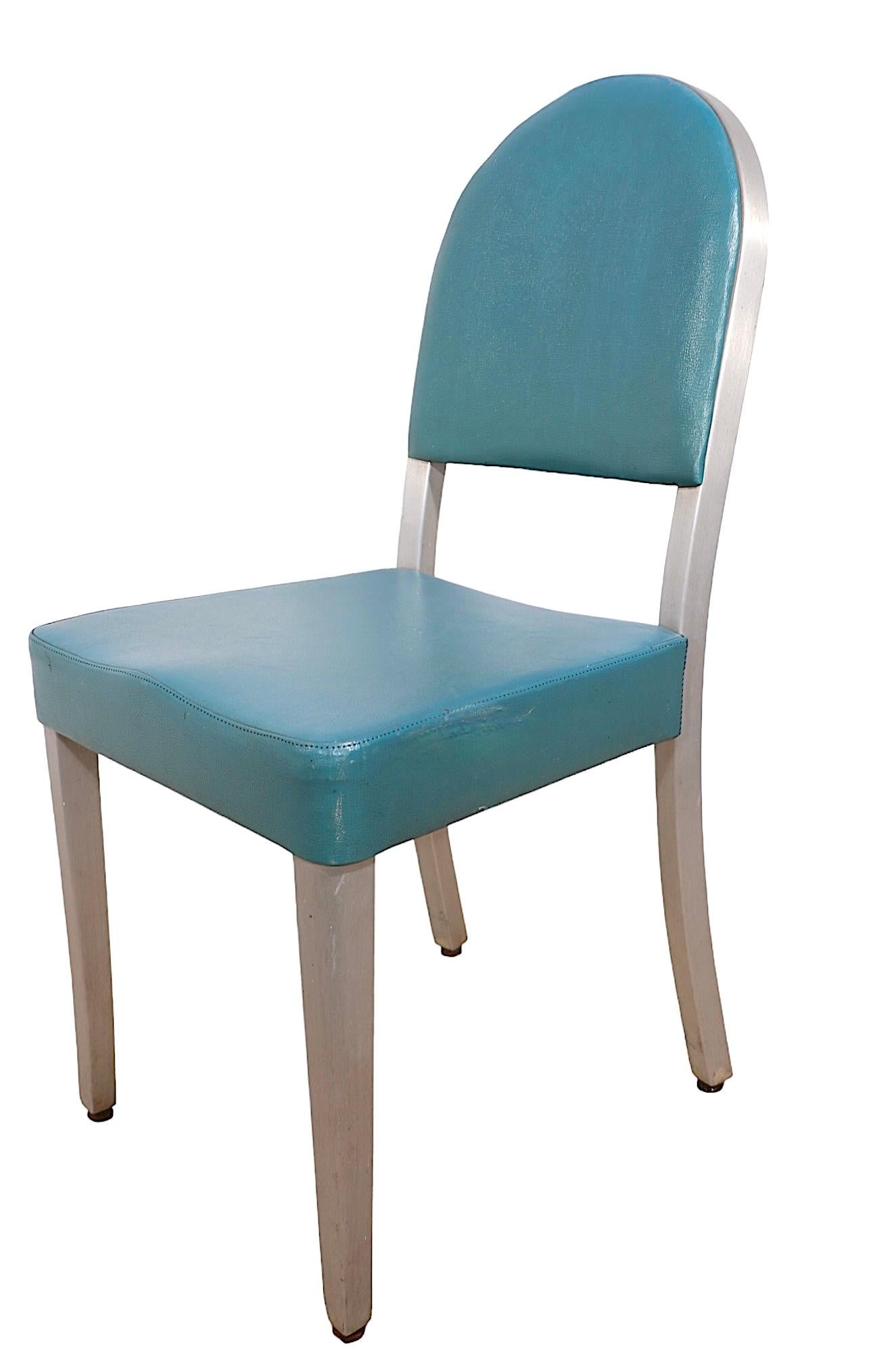 Set of Six Aluminum  Mid Century Art Deco Cafe Dining Chairs by GoodForm For Sale 12