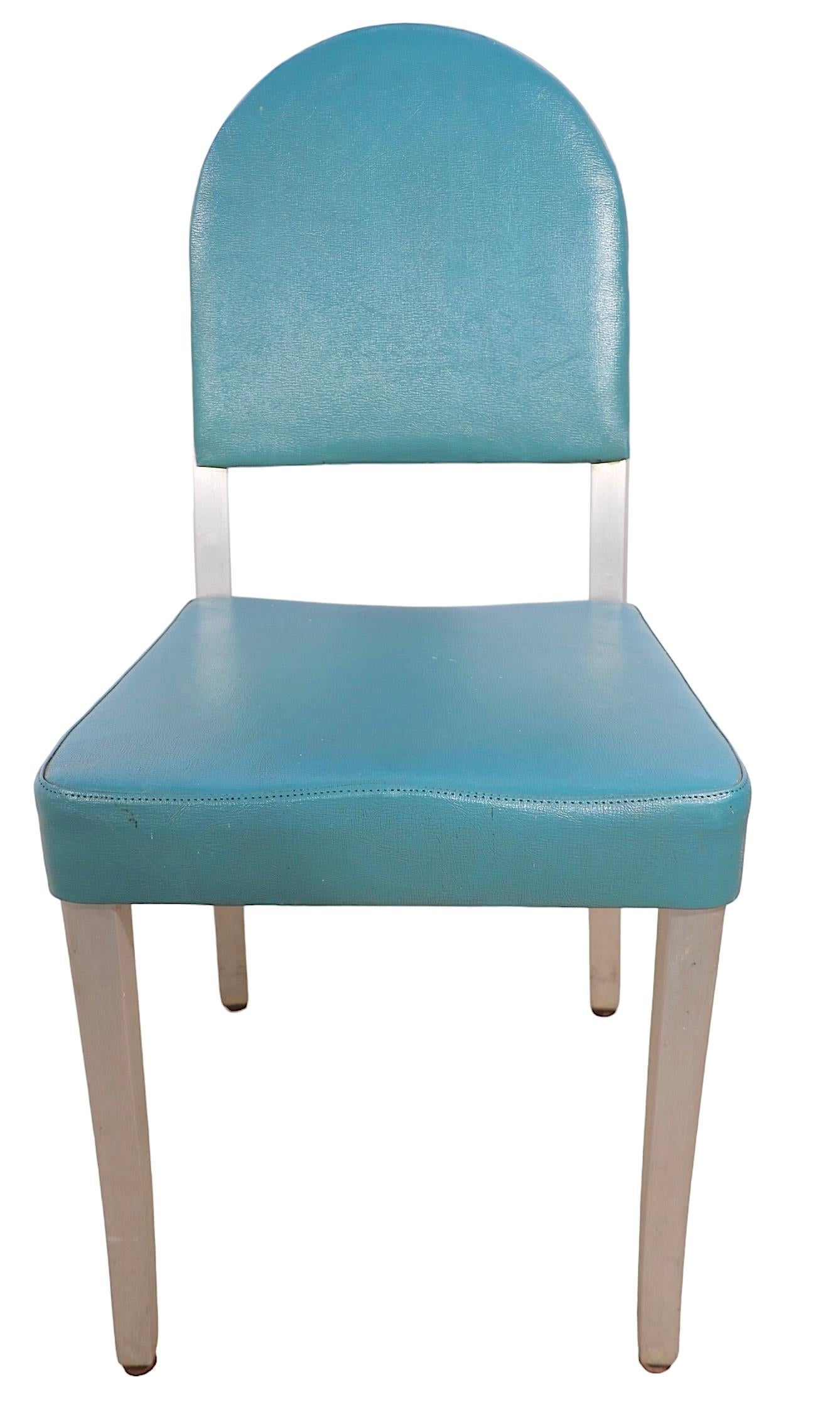 Mid-Century Modern Set of Six Aluminum  Mid Century Art Deco Cafe Dining Chairs by GoodForm For Sale